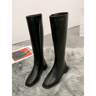 ORDER - Giày bốt, boot da mũi vuông cao cổ Hàn Ulzzang