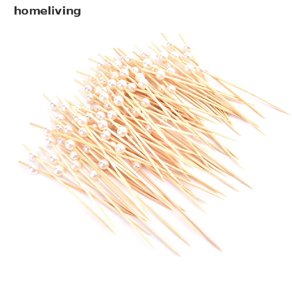 Set 100 Nĩa Ăn Trái Cây Đính Ngọc Trai Giả Tiện Dụng