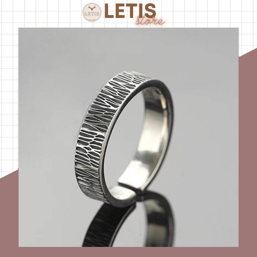 Nhẫn nam nữ hợp kim LETIS NHAN03 kiểu hở điều chỉnh kích thước, thiết kế thời trang, chất liệu thép titan không gỉ