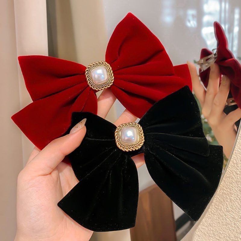 Kẹp Tóc Hình Nơ Màu Trơn Ngọt Ngào Cho Nữ