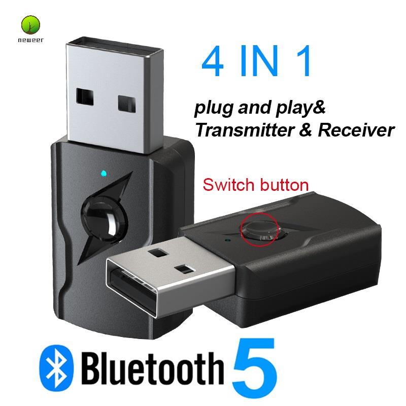 Usb Truyền Nhận Tín Hiệu Bluetooth 5.0 Không Dây 4 Trong 1 Giắc Cắm 3.5mm Dành Cho Loa Bluetooth / TV / PC