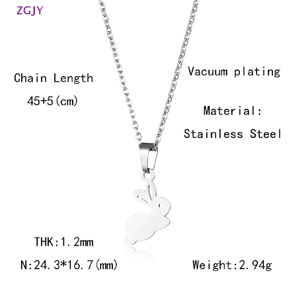 Vòng cổ Mặt Hình Thỏ Trắng Bằng Thép Titanium Phong Cách Punk Hip Hop Mới