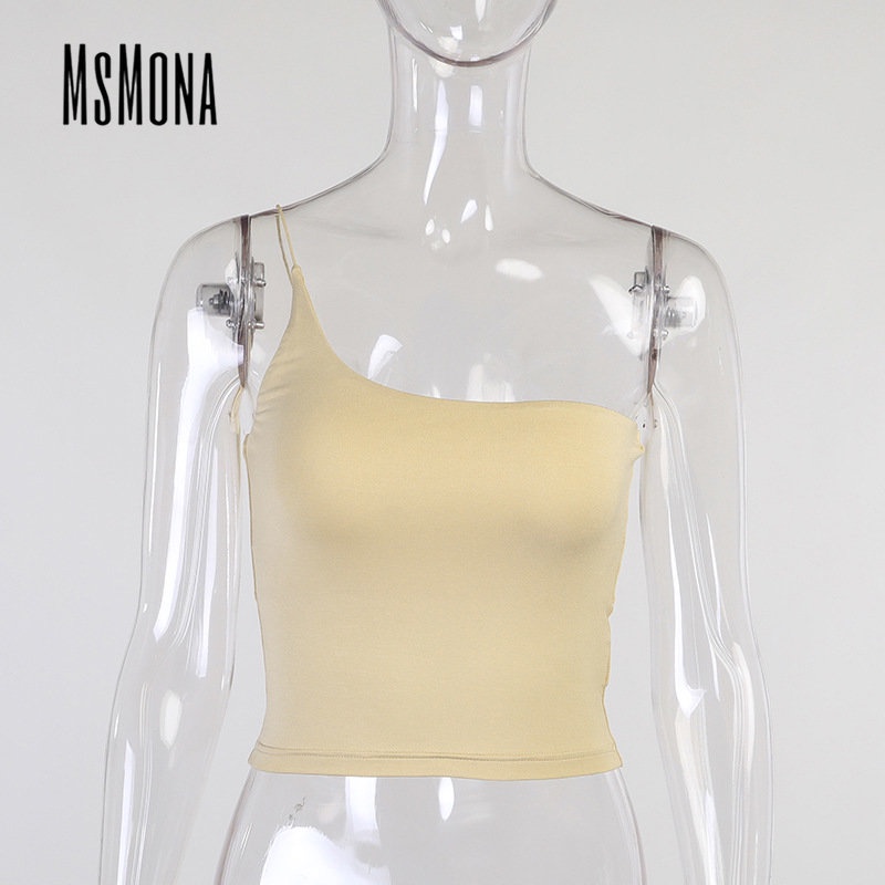 MsMona Áo Hai Dây Dáng Ôm Màu Trơn Thời Trang 2023 Quyến Rũ Cho Nữ