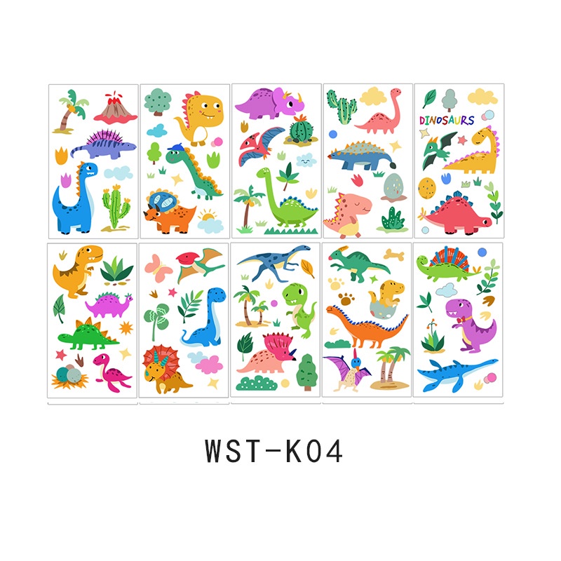 Bộ Hình Xăm Dán Chống Thấm Nước Họa Tiết Hoạt Hình Dễ Thương Cho Bé