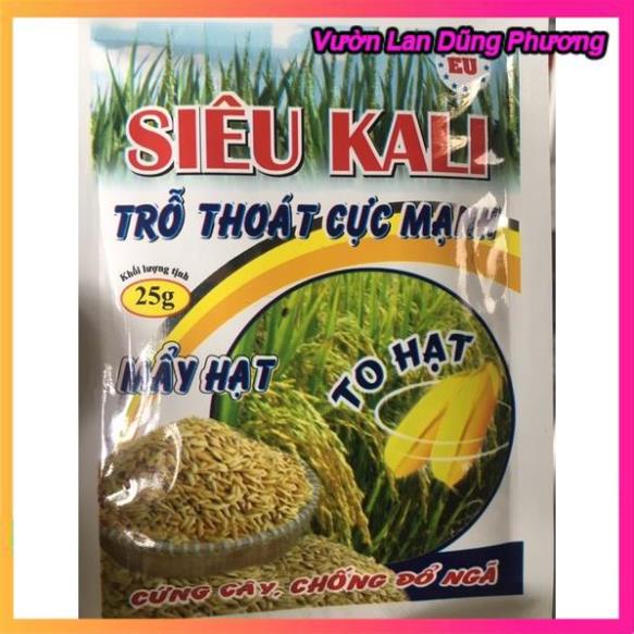 Phân bón lá Siêu kali 25gr trỗ thoát cực mạnh chuyên dùng cho lúa, Ngô, su hào, cà rốt , dưa leo. VuonLanDungPhuong