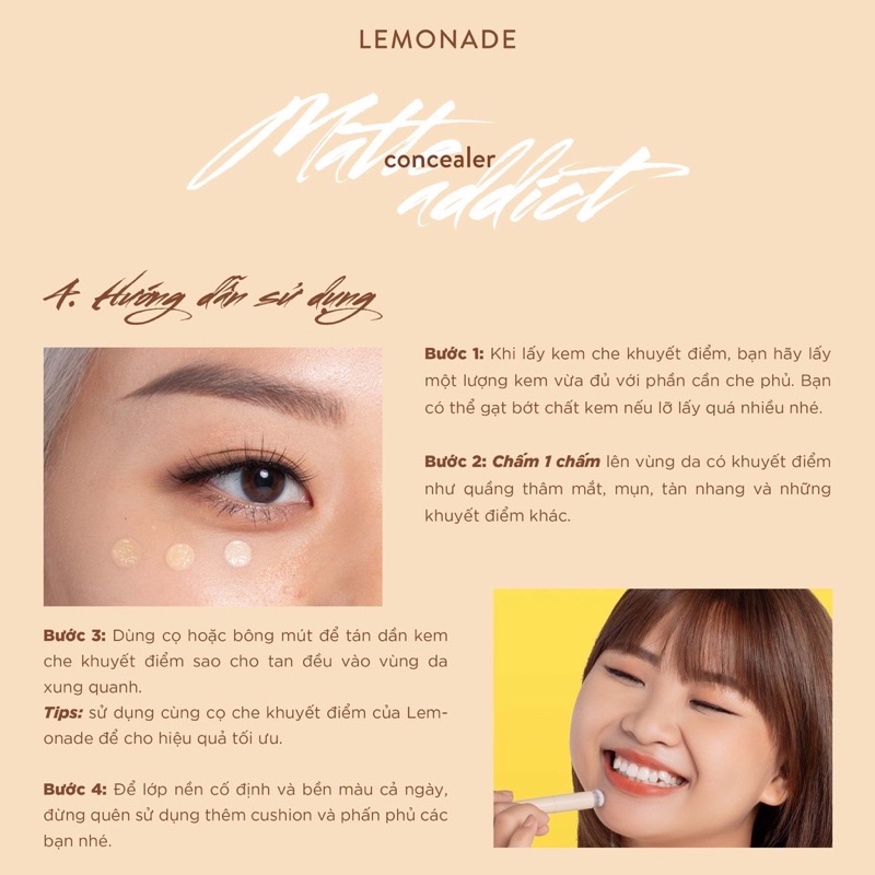 CKĐ LEMONADE MATTE ADDICT CONCEALER 3g