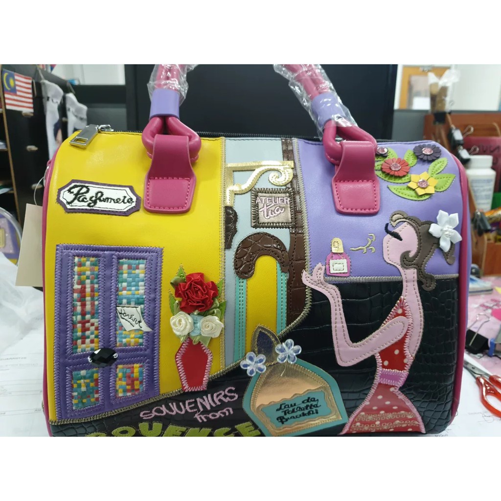 ORDER♥️Túi xách thêu 3D hoạ tiết Boston2 Size 3 màu