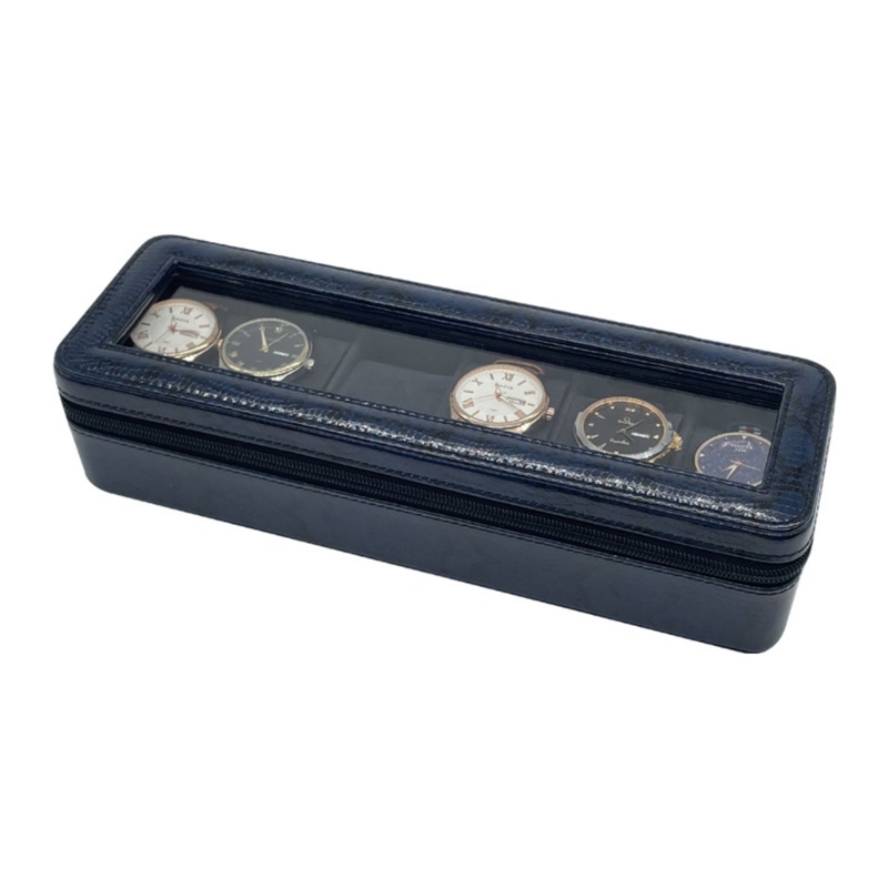 Hộp Đựng Trưng Bày 6 Ngăn Bằng Da PU Có Khóa Kéo Cho Nam &amp; Nữ