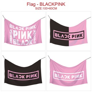 Rèm treo tường trang trí halloween hình cờ nhóm nhạc blackpink