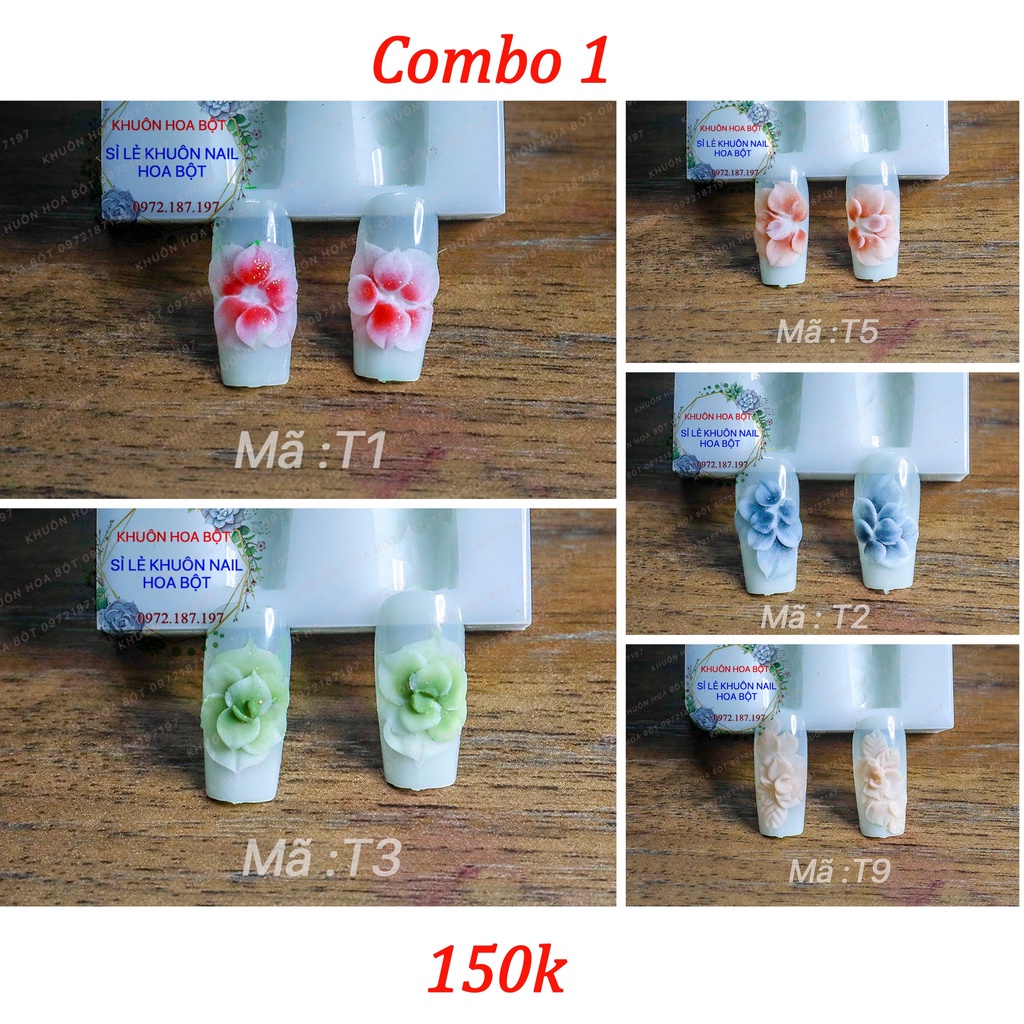Combo khuôn hoa nails giá siêu rẻ
