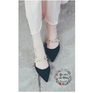 ( ORDER ) Giày sục da lộn phối đinh đế 2cm