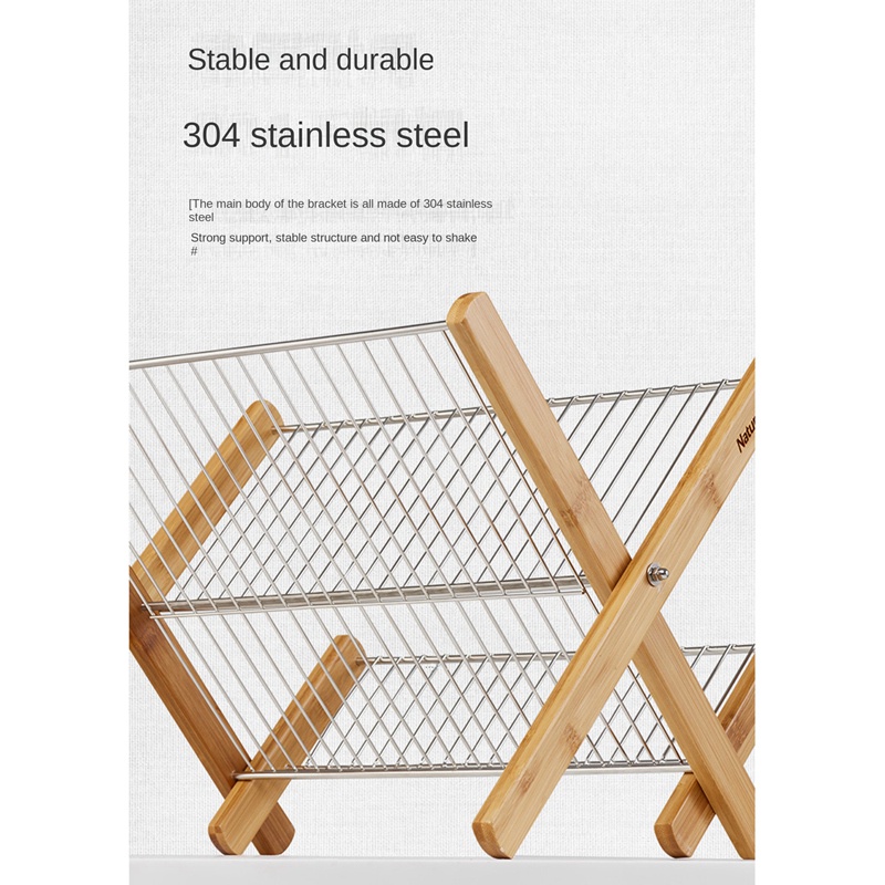 Naturehike 1 Giá Để Chén Dĩa Bằng Thép Không Gỉ Có Thể Gấp Gọn Tiện Dụng