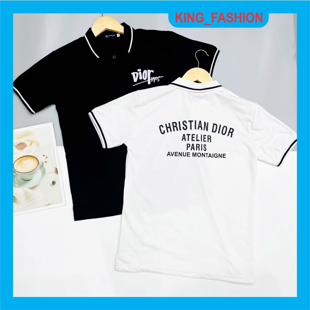 Áo thun POLO nam cao cấp có cổ tay ngắn in họa tiết Di.ro đẹp chất vải thun cotton thoáng mát mẫu mới giá rẻ chuẩn shop