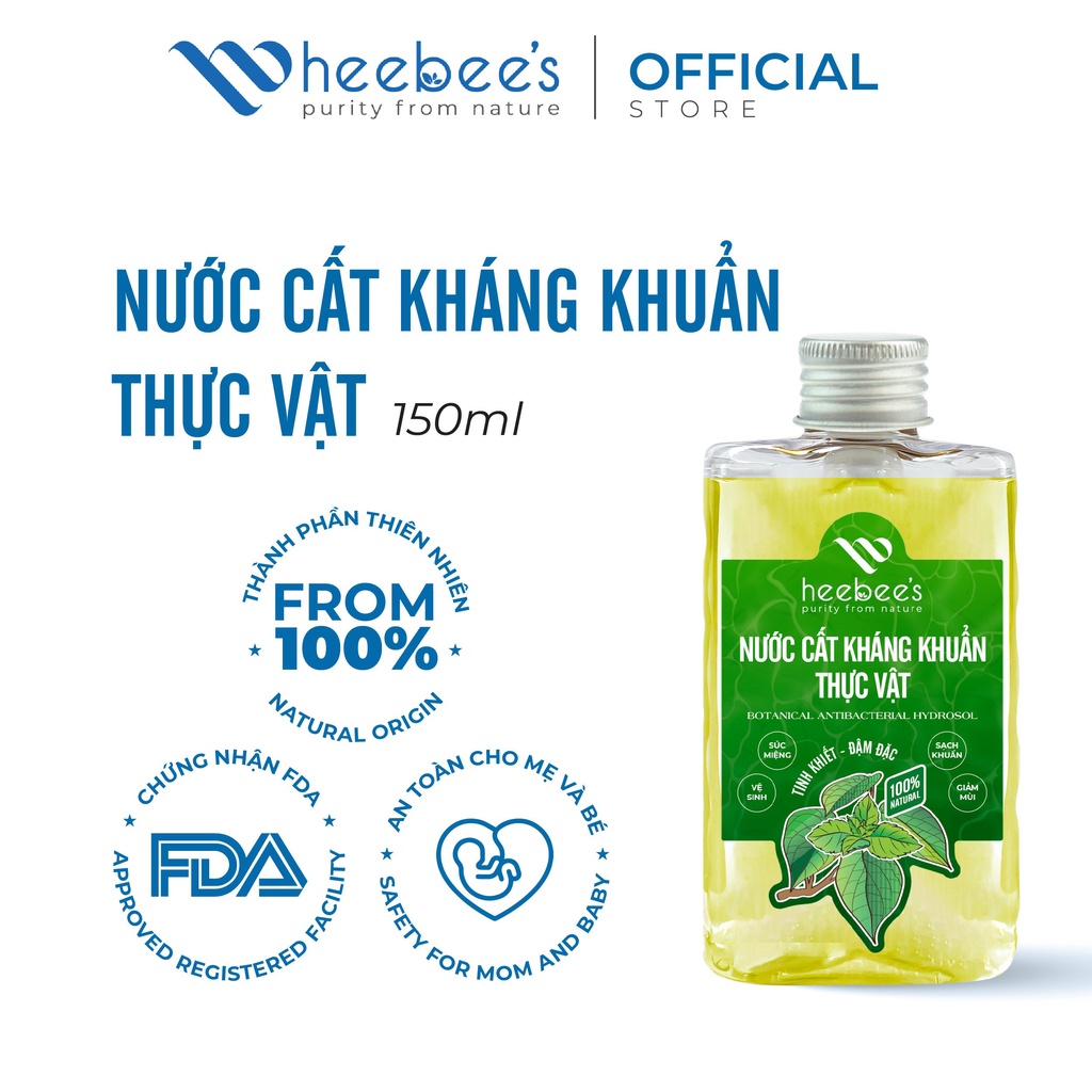 Nước Cất Thực Vật Heebee Súc Miệng, Sạch Khuẩn, Vệ Sinh, Giảm Mùi 60ml -150ml