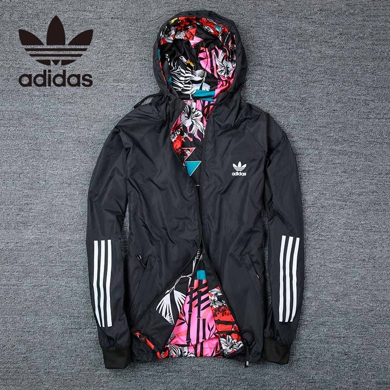 Áo Khoác Thể Thao Adidas Có Mũ Trùm Đầu Chất Liệu 100% Mỏng Chống Gió Thời Trang Xuân Thu Dành Cho Nam Giới