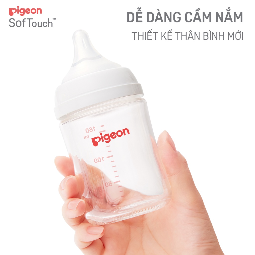 Bình Sữa Softouch PPSU Plus BIO-MASS Pigeon Thế Hệ III 160 ml