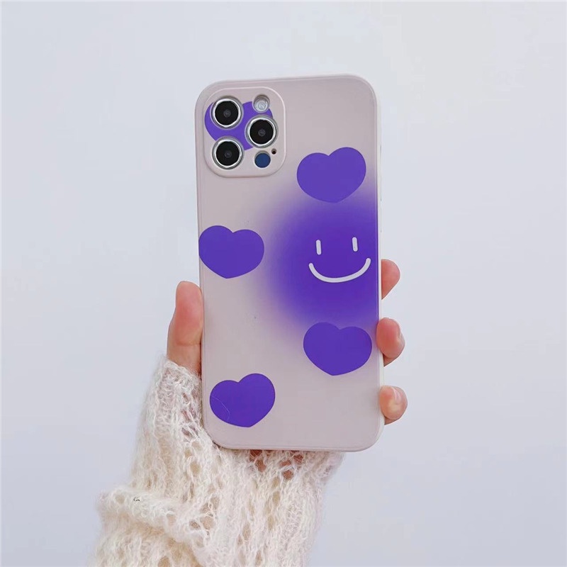 Ốp Điện Thoại Mềm Họa Tiết Trái Tim Màu Hồng/Tím Cho Xiaomi POCO X3 NFC M3 Pro Redmi 10 9 9A 9i 9C Note 10 8 9 9S Pro 4G