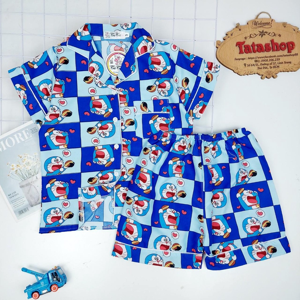 18 đến 40kg - Bộ pijama đùi bé trai size đại chất kate thái mềm mát 030