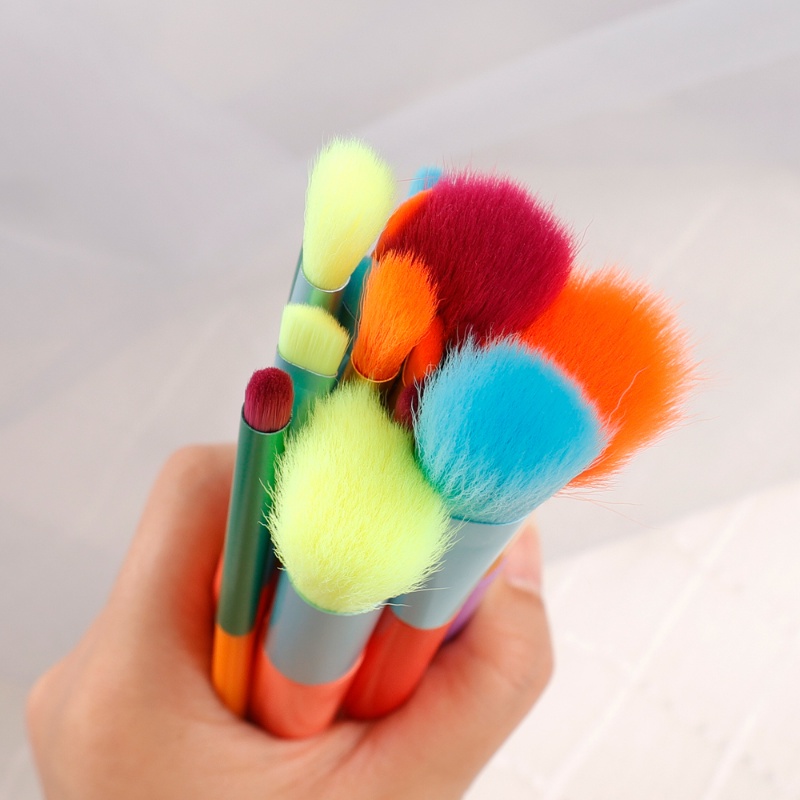 Cọ Trang Điểm Lông Mày Đầu Xốp Mỏng Màu Sắc Cầu Vồng Cá Tính