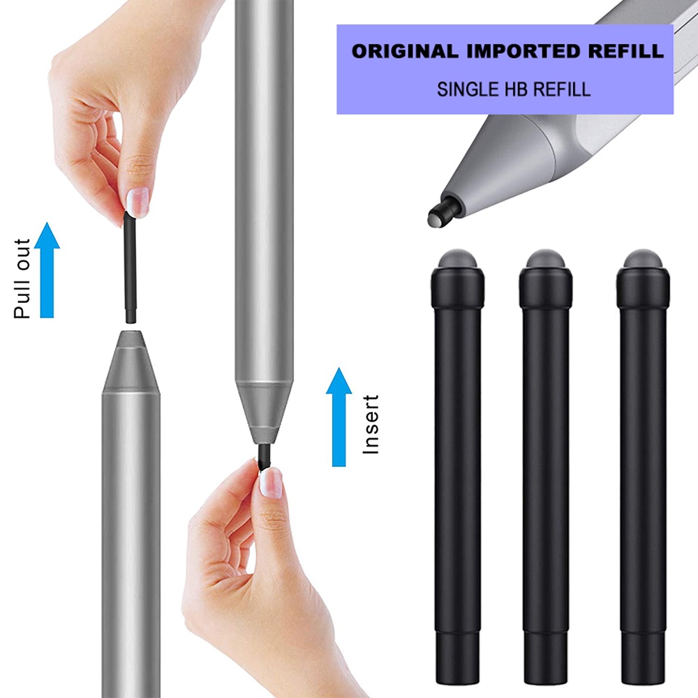 1 / 3 cái Mẹo bút stylus HB Refill Touch Capacitive Pencil Nibs Thay thế cho Microsoft Surface Pro 4 Pro 5 Pro 6 Pro 7 GO 2/3 Sách Máy tính xách tay