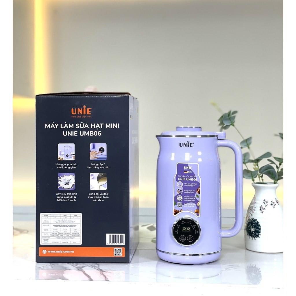 Máy làm sữa hạt đa năng UNIE UMB06 Máy nấu sữa hạt 6 tính năng xay nấu công suất 600W chất liệu inox 304 cao cấp
