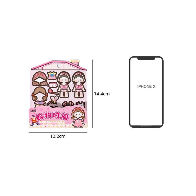 Bộ 12 Tờ 4 Loại Sticker Dán Trang Trí Lều Họa Tiết Hoạt Hình Dễ Thương
