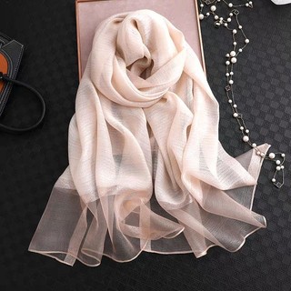 Khăn quàng cổ, khăn lụa lụa tơ tằm, mùa xuân mùa xuân, khăn choàng khoác vai mỏng manh, thời trang mùa thu của người Hàn Quốc.