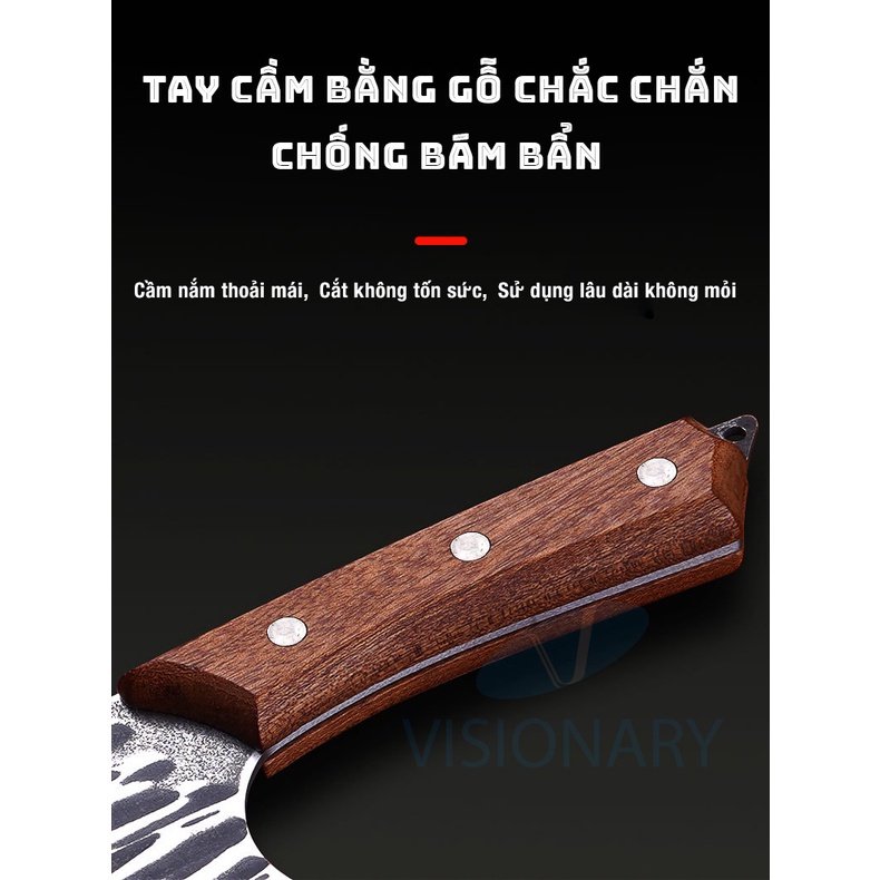 Dao Thái Thịt Cá Nhật Bản Cao Cấp Chất Liệu Thép Không Gỉ Cán Gỗ Chắc Chắn, Dao Thái Chuyên Dụng Cho Nhà Bếp