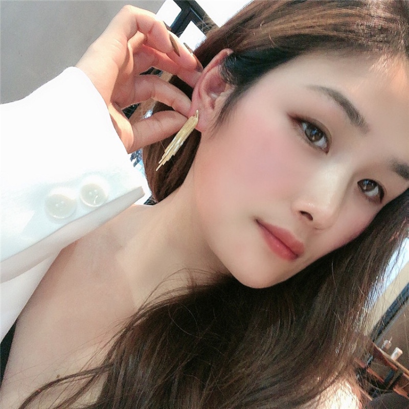 Bông Tai Mạ Bạc 925 Kiểu Tua Rua Phong Cách Hàn Quốc