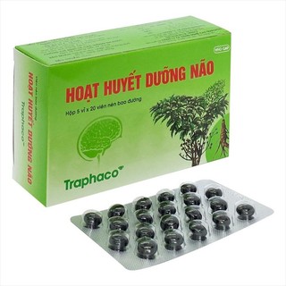 Hoạt huyết dưỡng não traphaco hộp 100 viên bao đường