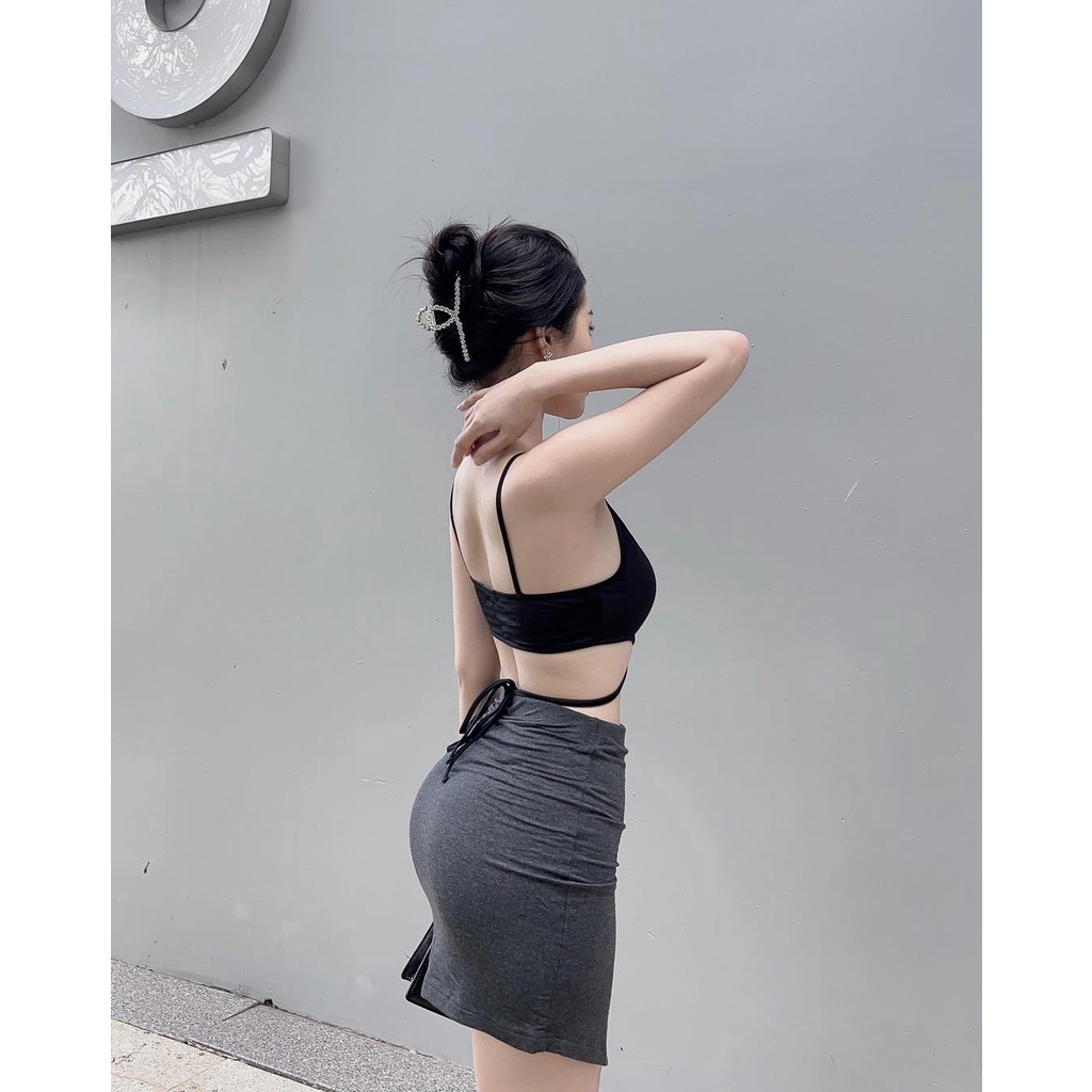 Croptop Thun Nhún V-neck 3313