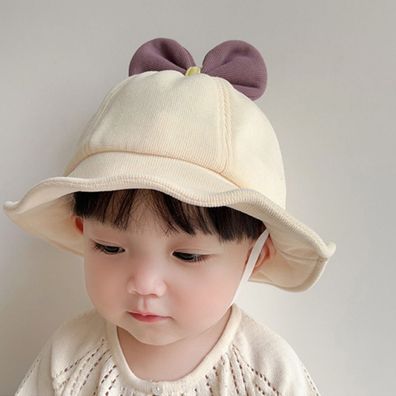 Mũ Tai Bèo Chống Nắng Vải Cotton Mềm Đính Nơ Dễ Thương Thời Trang Mùa Hè Cho Bé Gái 6-36  tháng