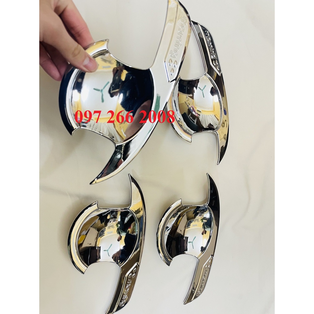 Ốp tay nắm, hõm cửa xe Morning 2021- 2022- 2023 Nhựa ABS mạ crom sáng bóng