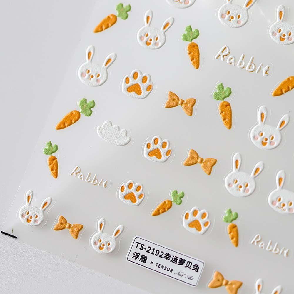 LOMBARD Miếng Dán Trang Trí Móng Tay Tự Dính Họa Tiết Hoạt Hình Dễ Thương