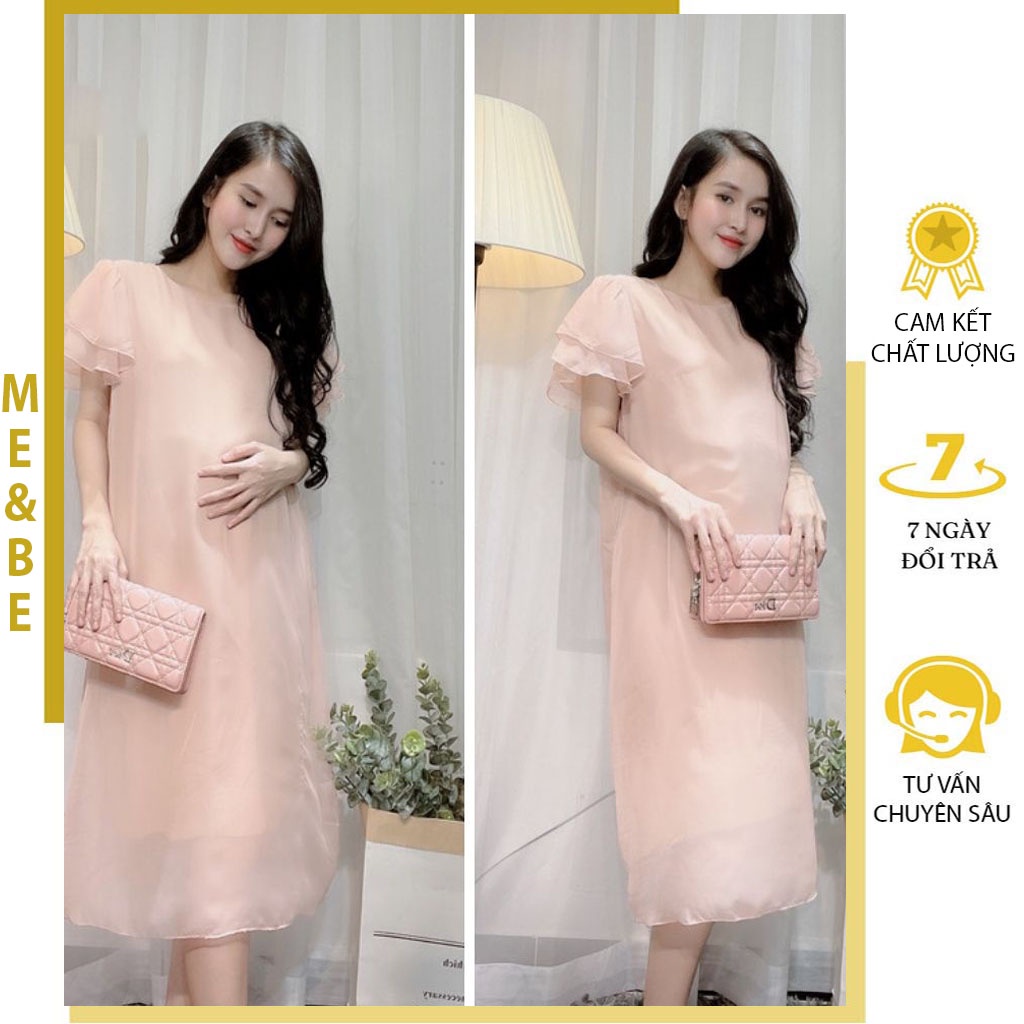 VÁY BẦU TIỂU THƯ THIẾT KẾ DÁNG SUÔNG CỰC XINH - ĐẦM BẦU CÔNG SỞ MÙA HÈ FREESIZE MẶC ĐI LÀM ĐI CHƠI