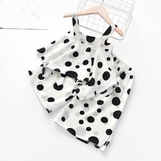 Bộ Set 2 Dây Chấm Bi Chất Lụa Mát Cho Bé