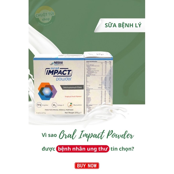 Sữa Nestle Oral Impact Hộp 370g- Dinh dưỡng tối ưu cho bệnh nhân ung thư và sau phẫu thuật