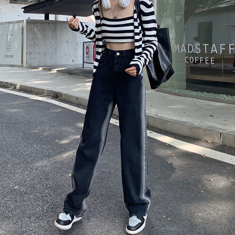 [Hàng Quảng Châu] Quần Jean Nữ Đen Phối Dây Hàng Chuẩn loại 1 Mix Đồ Cực Chất ailee.st