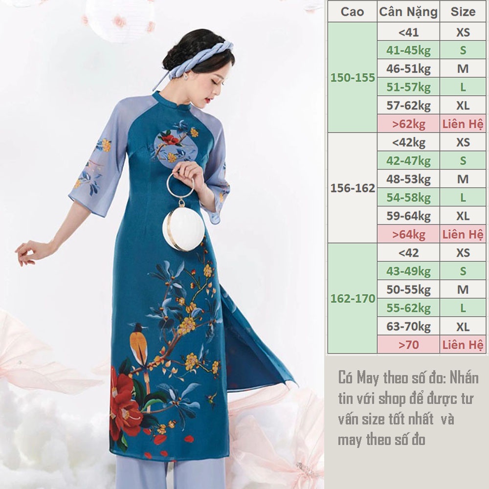 Áo Dài Von In Hình Cách Tân Nữ PA05
