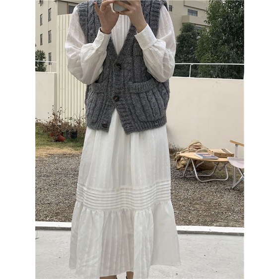 Đầm COZOKC dài tay phong cách cổ điển thời trang dành cho nữ