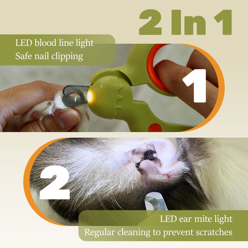 HamshMoc Kềm Cắt Móng Vuốt Có Đèn LED Chuyên Nghiệp Tránh Chó Mèo Bảo Vệ An Toàn