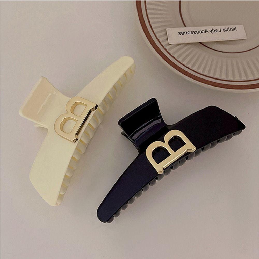 LOMBARD Kẹp Tóc Đuôi Ngựa Cỡ Lớn Họa Tiết Hình Học Thanh Lịch Cho Nữ