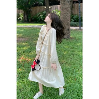 (ORDER) Váy babydoll dài tay phối viền xòe dài bồng bềnh điệu đà nhẹ nhàng vintage đáng yêu