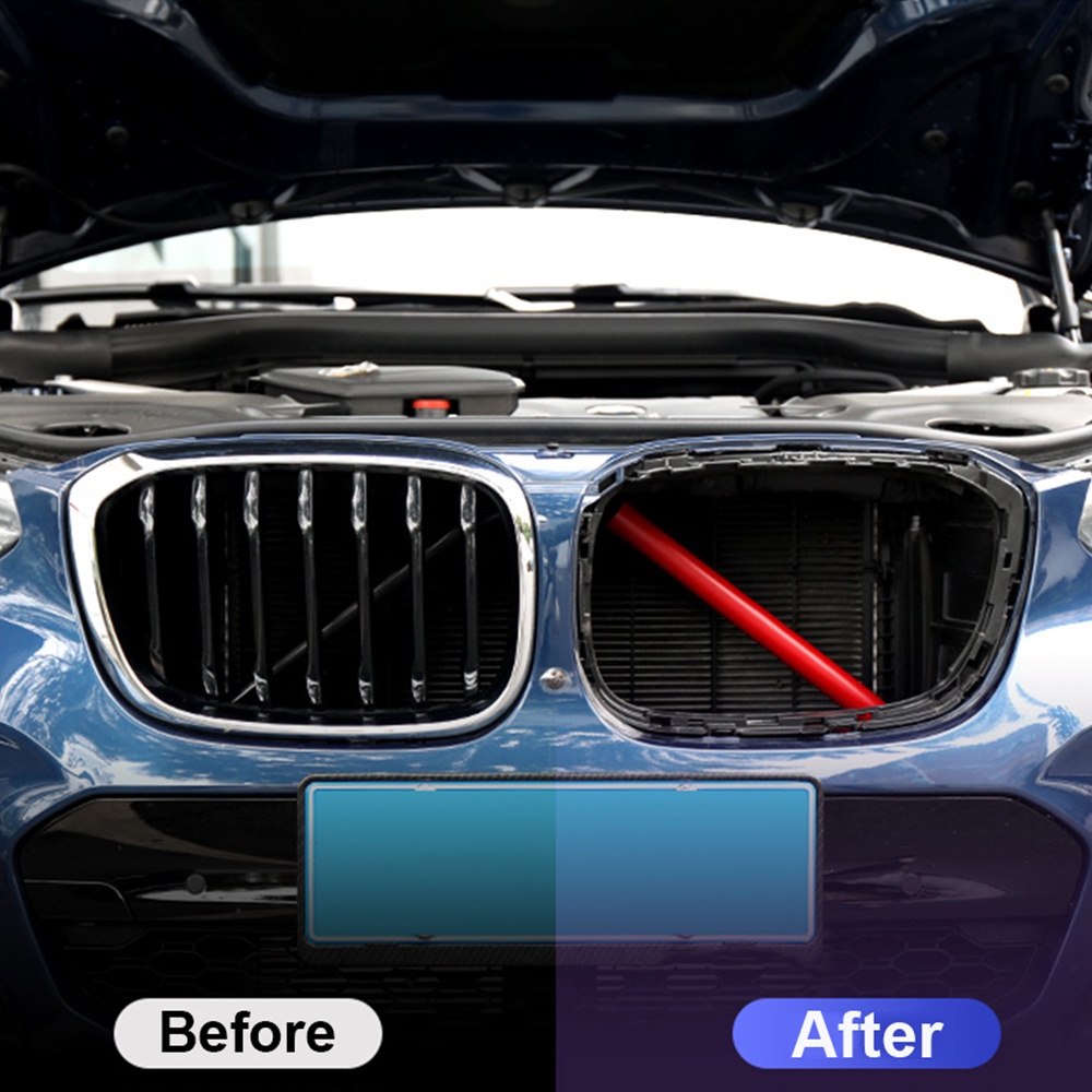 Set 2 Miếng Dán Trang Trí Lưới Tản Nhiệt Phía Trước Xe Hơi Thể Thao Bằng ABS Chống Ăn Mòn