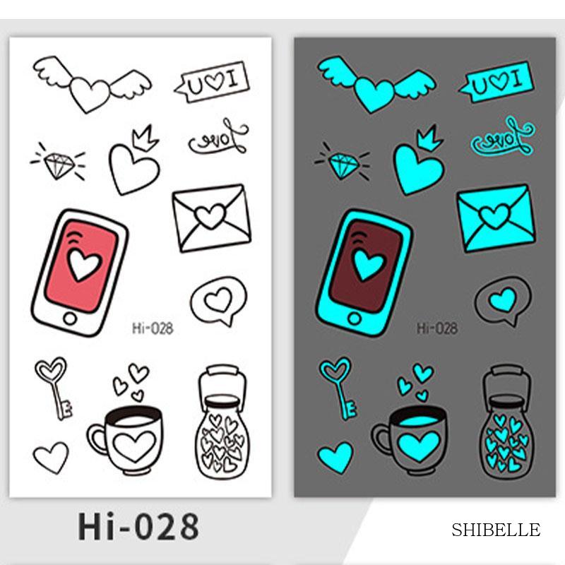 Nhãn dán hình xăm tạm thời Dạ Quang chống nước cho nam và nữ