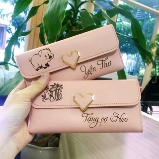 VÍ DA NỮ KHẮC THEO YÊU CẦU
