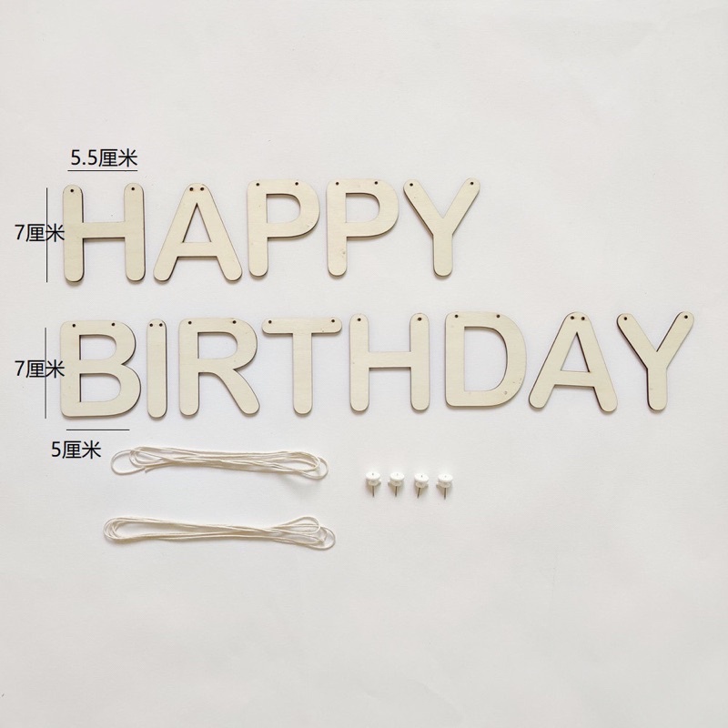 Bộ Chữ Gỗ Happy Birthday Trang Trí Sinh Nhật Phong Cách Hàn Quốc - Yori Party