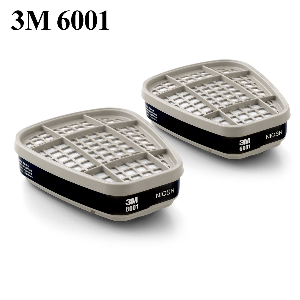 3M 6001 - 1 cặp Phin lọc 3M 6001 màu đen - chống độc, hơi hữu cơ, hơi acid