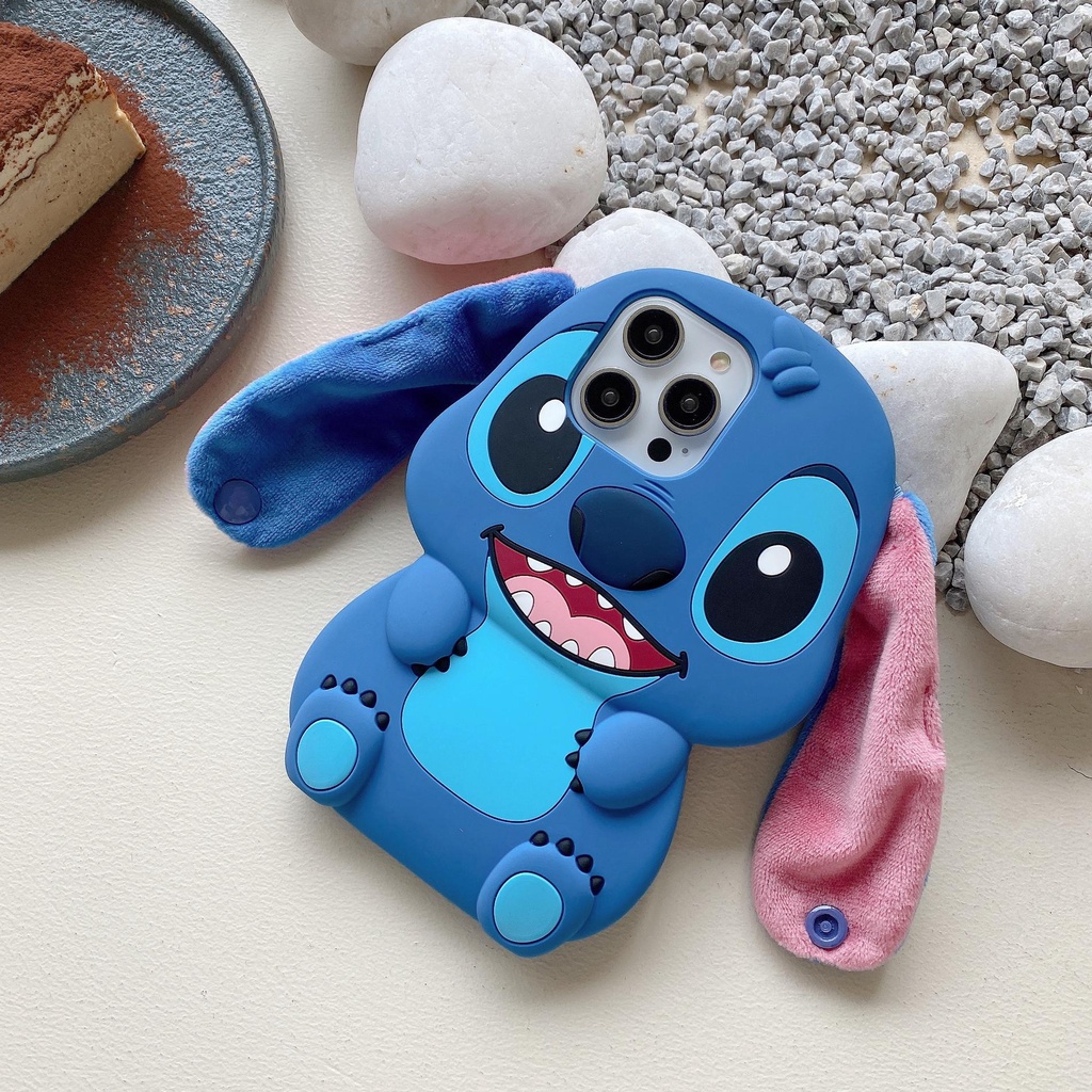 DISNEY Ốp Điện Thoại tpu Silicon Mềm In Hoạt Hình Stitch Kèm Đai Đeo Cổ Tay Chống Rơi Cho iPhone 14 13 12 11 Pro Max