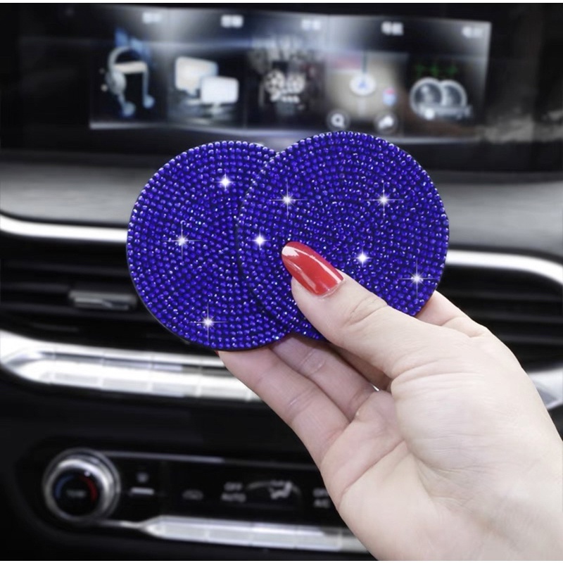 Miếng Lót Cốc Nước Đựng Đồ Trên Ô Tô Đính Đá Nổi Bật Cách Nhiệt Cao Cấp